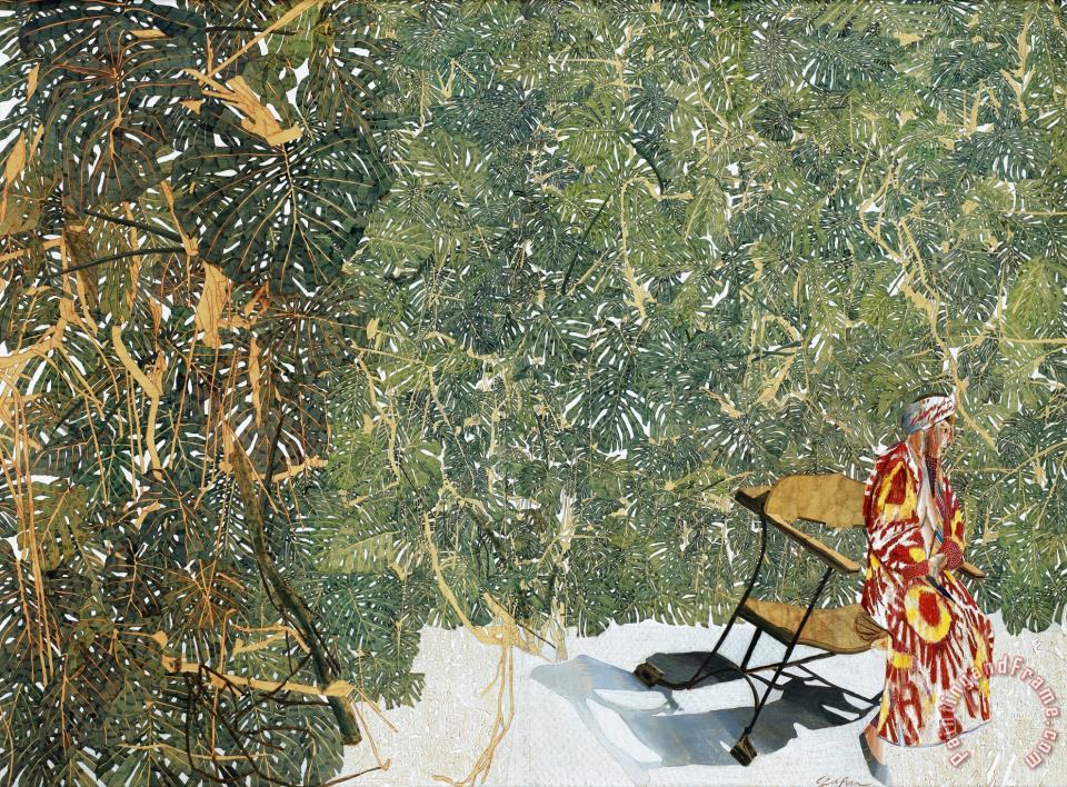 960x708 Sam Szafran Lilette En Ikat Assise Sur Le Banc Gaudi Painting - Gaudi Painting