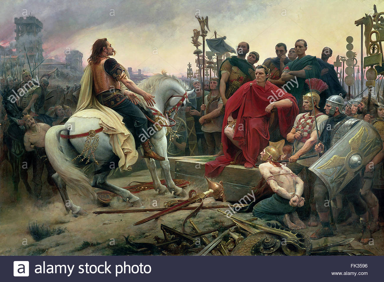 1300x956 Painting Of Julius Caesar And Vercingetorix - Gaul Painting