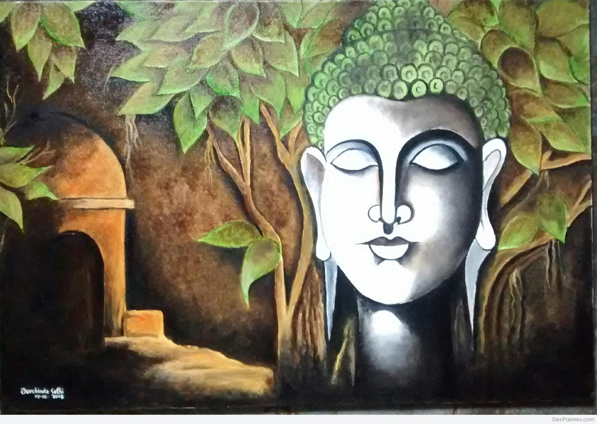 Gautam Buddha Painting At PaintingValley.com | Explore Collection Of ...