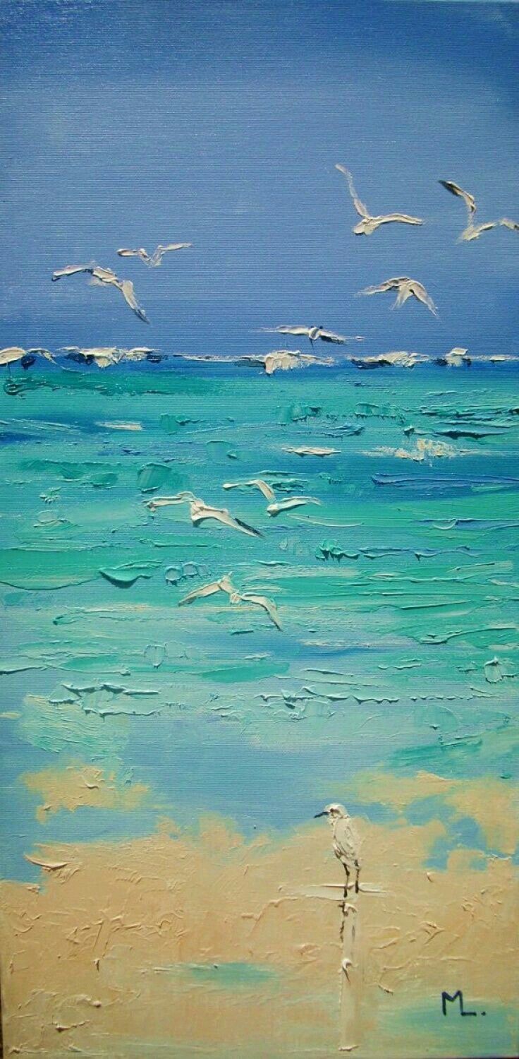 736x1500 Gaviotas Al Viento A Painting Class Paintings - Gaviotas Painting