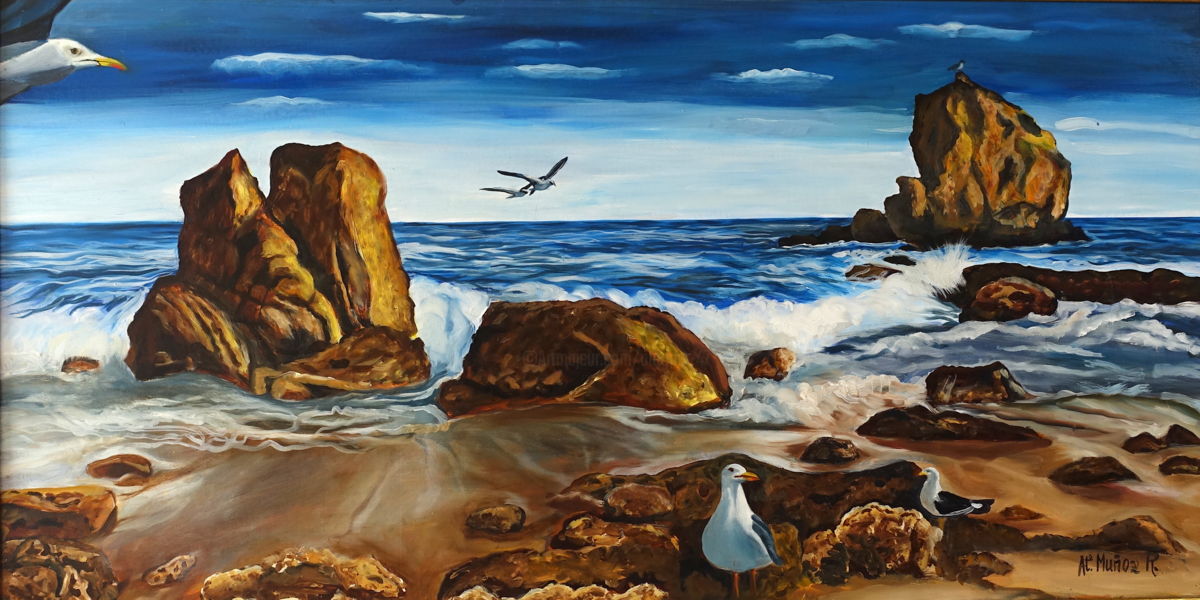 1200x600 Gaviotas En La Orilla.jpg (Antonio - Gaviotas Painting