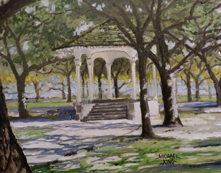 770x605 Saatchi Art Charleston, Sc Battery Gazebo Painting By Michael King - Gazebo Painting