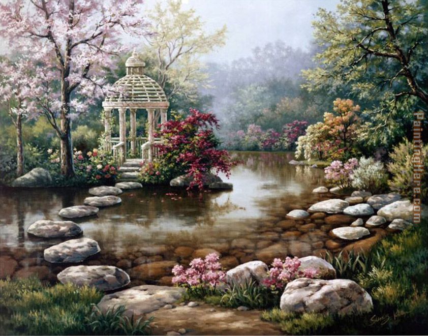 842x661 Sung Kim Gazebo Painting Anysize 50% Off - Gazebo Painting