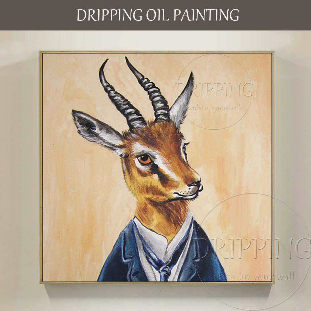 1000x1000 Hand Painted High Quality Gazelle Oil Painting On Canvas Handmade - Gazelle Painting
