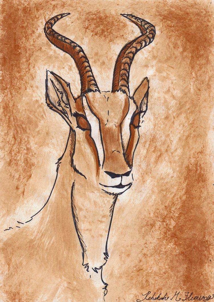 753x1061 Tea Painting - Gazelle Painting