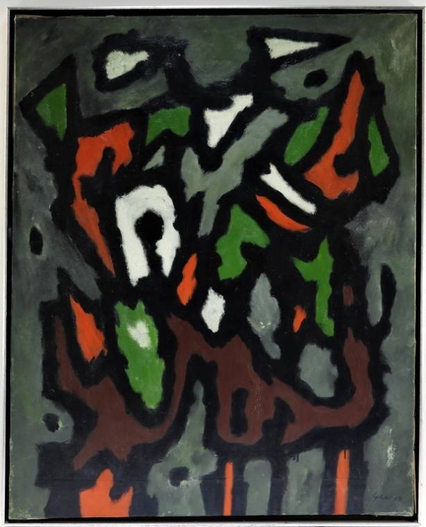 614x760 Oil Painting By Scottish Abstract Modernist William Gear (1915 - Gear Painting