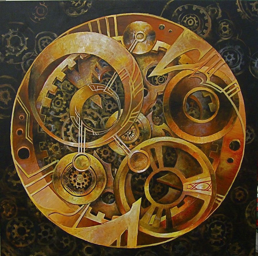 896x891 Steampunk Clock Gear By Rxmonkeyninja - Gear Painting
