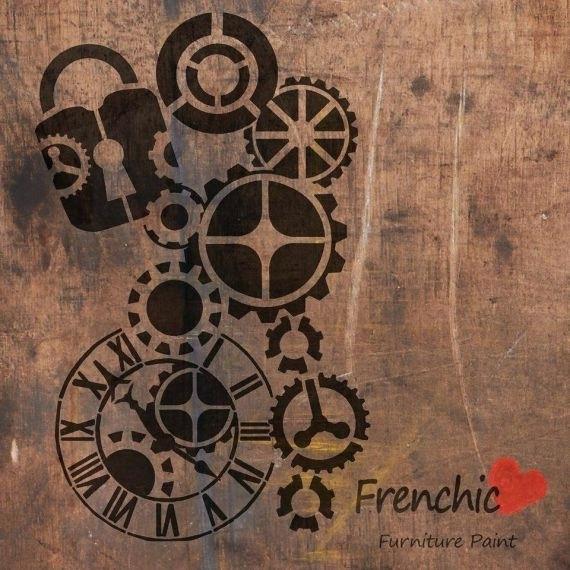 570x570 Steampunk Paint Steampunk Stencil Cyberpunk Cogs Clock Gear Chalk - Gear Painting