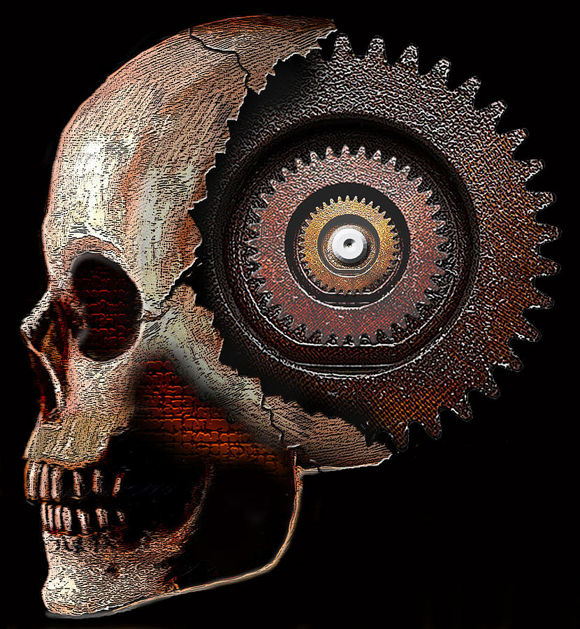 830x900 Gear Head Painting By David W Johnson - Gear Painting