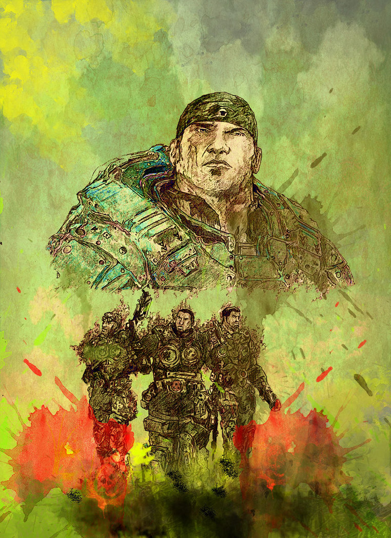 762x1049 Gears Of War 3 Painting By Astropeak - Gears Of War Painting