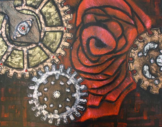 570x448 Gears Of War Of The Roses Original Painting 1 By Bexterart On Etsy - Gears Of War Painting