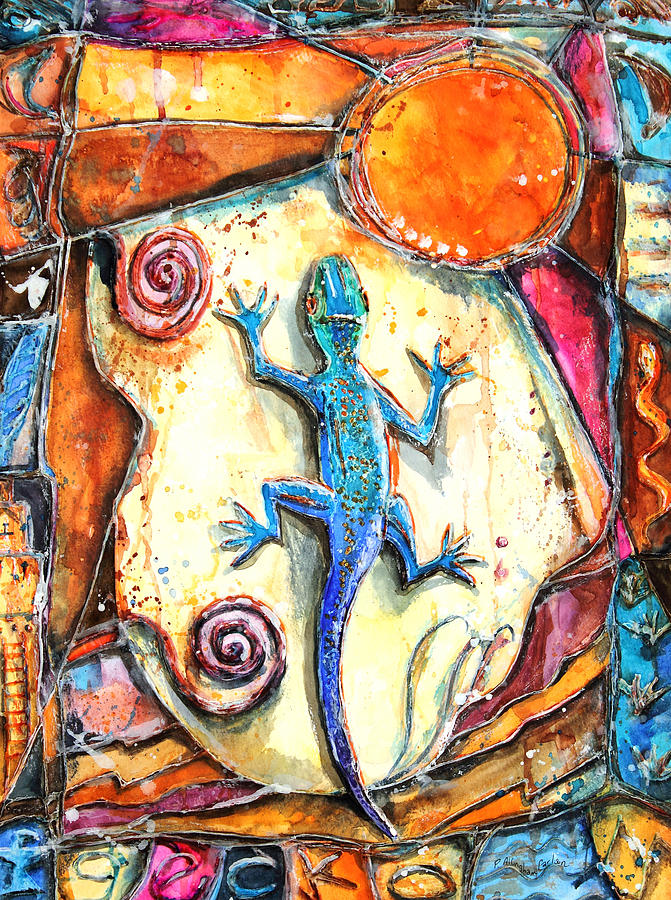 671x900 Gecko Painting By Patricia Allingham Carlson - Gecko Painting