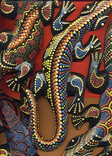 362x500 Gecko Wall Hanging Dot Painted In Aboriginal Style 30cm Amazon.co - Gecko Painting
