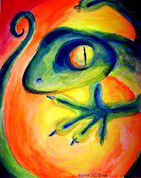 200x251 Lizard Gecko Painting Acrylic Copy Cat And Other Work Of Mine - Gecko Painting