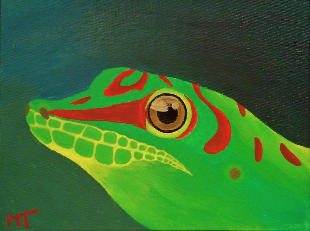 1024x764 Day Gecko Painting By Icedragonsheart - Gecko Painting