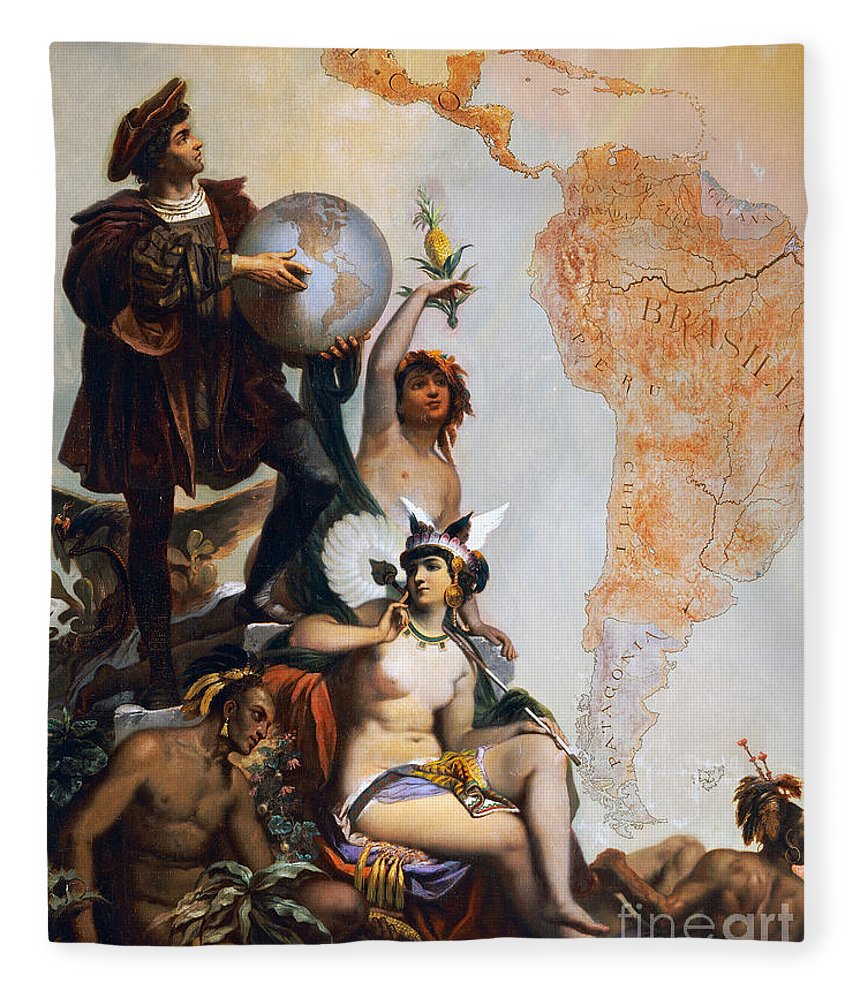 860x1000 Christopher Columbus Fleece Blanket For Sale By Peter Johann - Geiger Painting