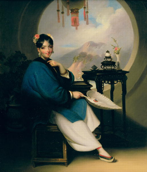 514x600 A Geisha Girl Painting George Chinnery Oil Paintings - Geisha Girl Painting
