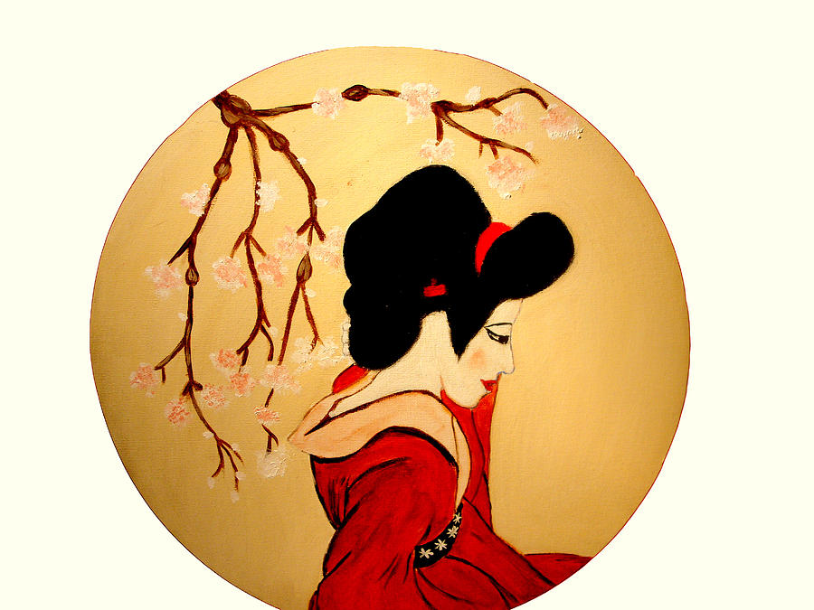 900x675 Geisha Girl Painting By Rusty Gladdish - Geisha Girl Painting