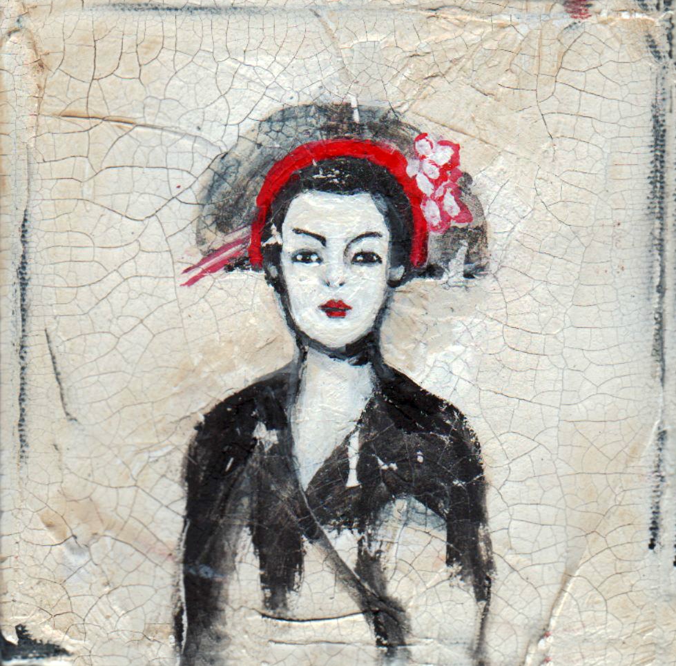 979x965 Diana Mulder Japanese Geisha Painting - Geisha Painting Canvas