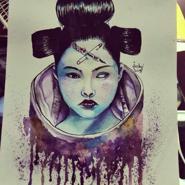 640x640 Geisha Watercolor Painting - Geisha Watercolor Painting