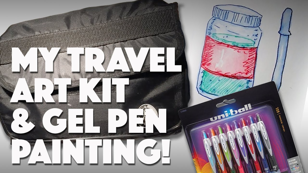 1280x720 My Travel Art Kit Amp Gel Pen Painting Uni Ball Review - Gel Pen Painting