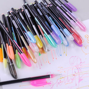 300x300 48 Color Gel Pen Neon Pastel Glitter Ink Pens Scrapbooking Drawing - Gel Pen Painting