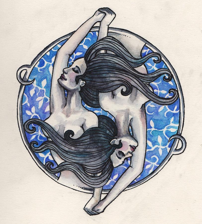 813x900 Gemini Painting By Katie Essman - Gemini Painting