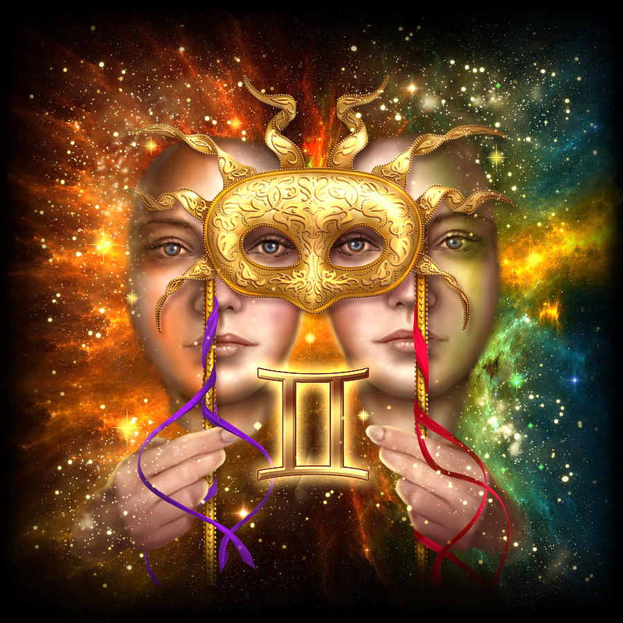 900x900 Zodiac Gemini Painting By Ciro Marchetti - Gemini Painting