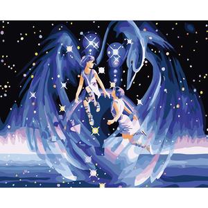 300x300 Diy Gemini Zodiac Sign Painting By Numbers Kit Bigbold Shop - Gemini Painting