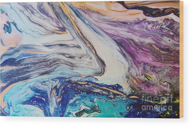 634x420 Gemstone Art Painting 1 Wood Print By Dunia F - Gemstone Art Painting