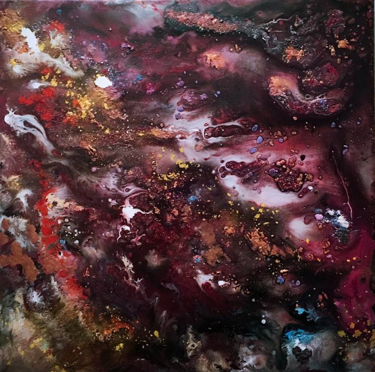 770x764 Saatchi Art Amethyst Gemstone Painting By Hsin Lin - Gemstone Art Painting