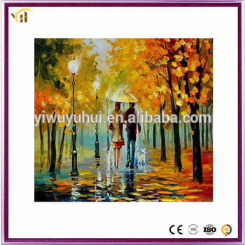 350x350 Full Beads Romantic Lovers In Raining Landscapes Gemstone Art - Gemstone Art Painting