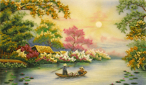 513x300 Sunset River Gemstone Painting(Id6605554) Product Details - Gemstone Painting