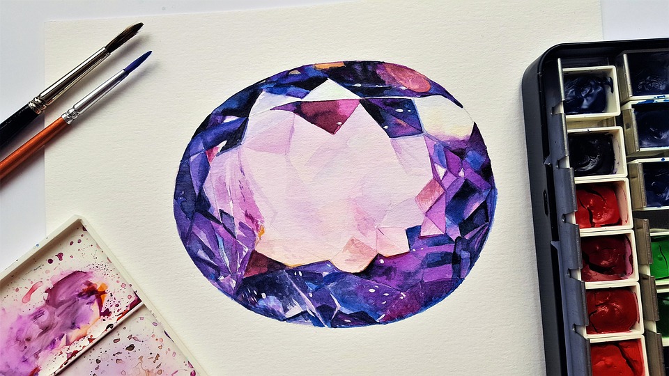 960x540 Free Photo Stone Watercolor Gemstone Painting Amethyst Art - Gemstone Painting