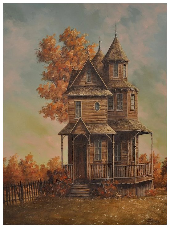 552x740 20th Century Painting Of Victorian House By Gene Waggoner Sold - Gene Painting