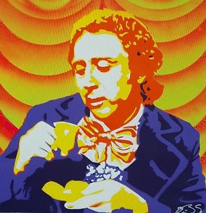 290x300 Gene Wilder As Willy Wonka Original Acrylic On Canvas Pop Art - Gene Wilder Painting