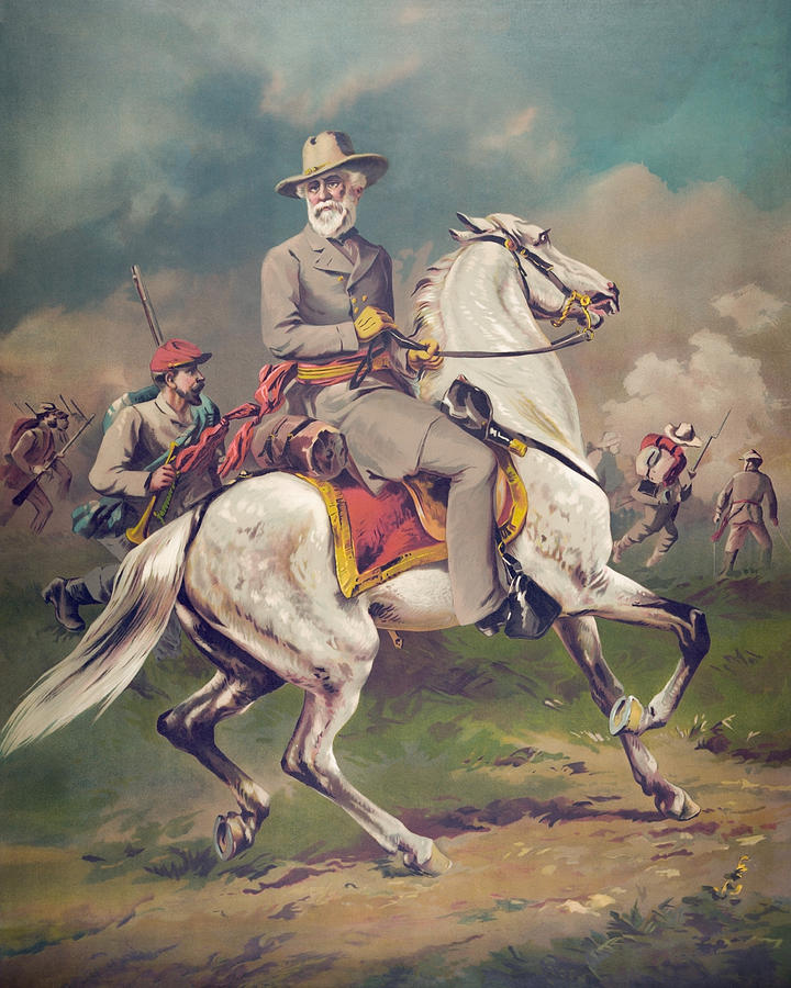720x900 General Robert E. Lee On Horseback Painting By War Is Hell Store - General Lee Painting