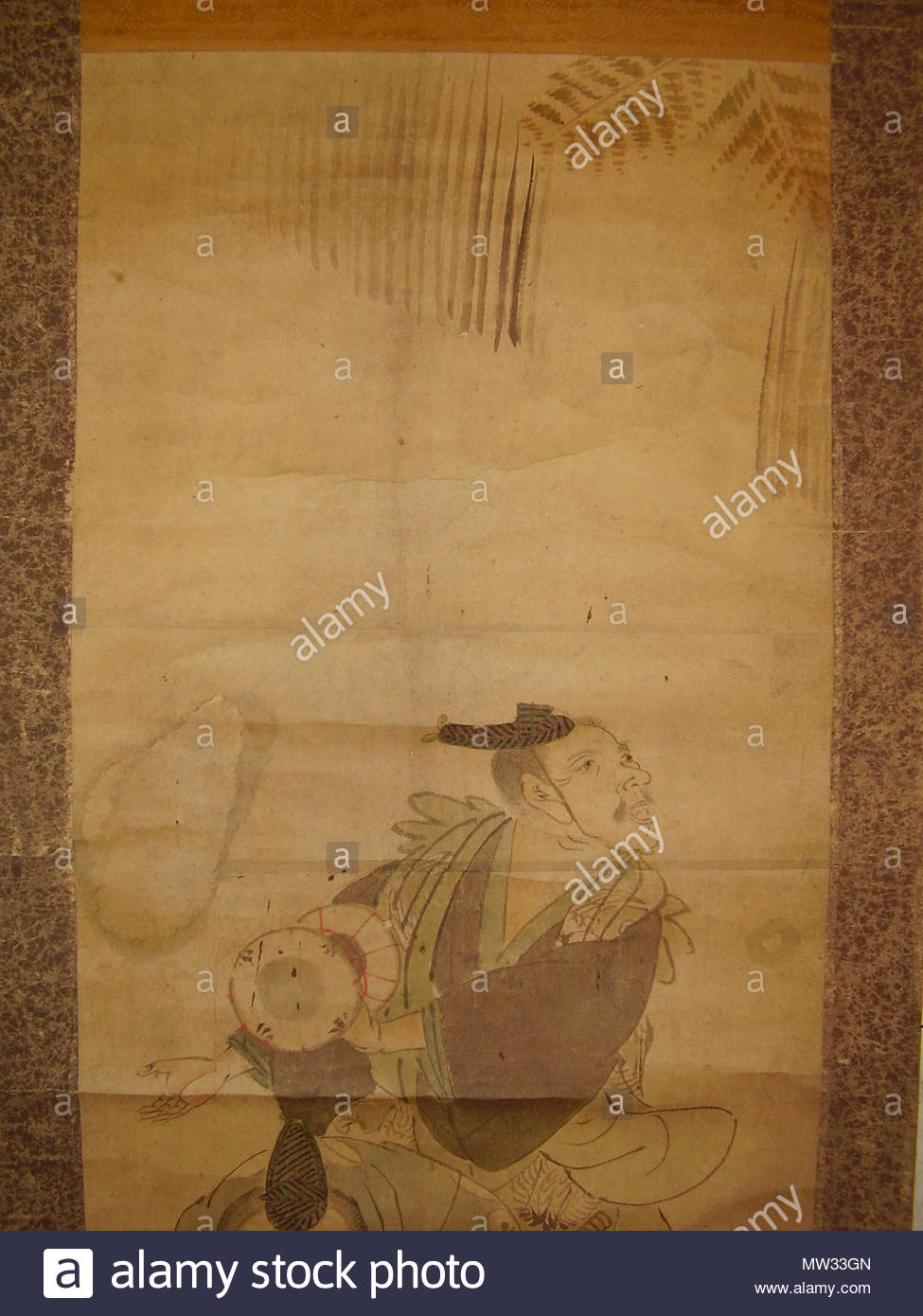 975x1390 Scroll Mounted Painting Depicting A Traditional Japanese 2 Man - Generic Painting
