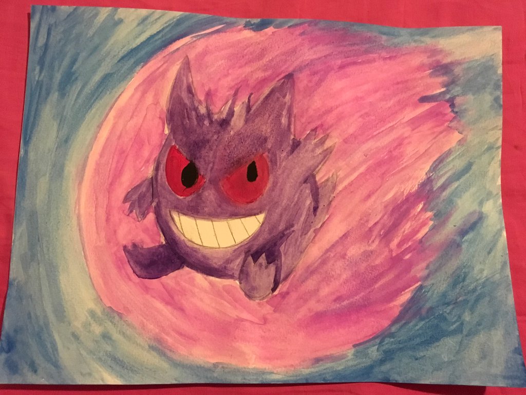 1024x768 Gengar Watercolor Painting By Scarletpokemon - Gengar Painting