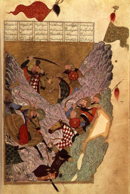 450x669 Genghis Khan (C.1162 1227) Fighting - Genghis Khan Painting