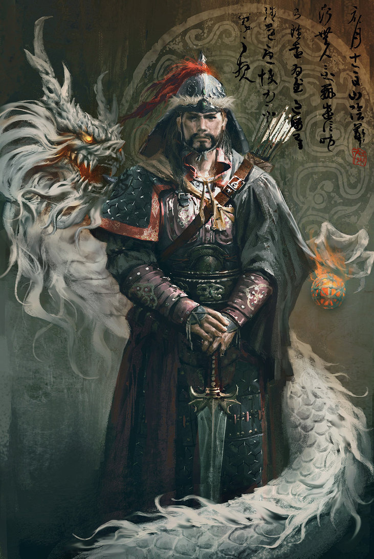 731x1092 Genghis Khan By Fangwangllin - Genghis Khan Painting