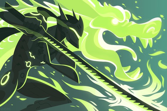 570x380 Genji Art Print Overwatch Hero Ultimate Dragon Blade - Genji Painting