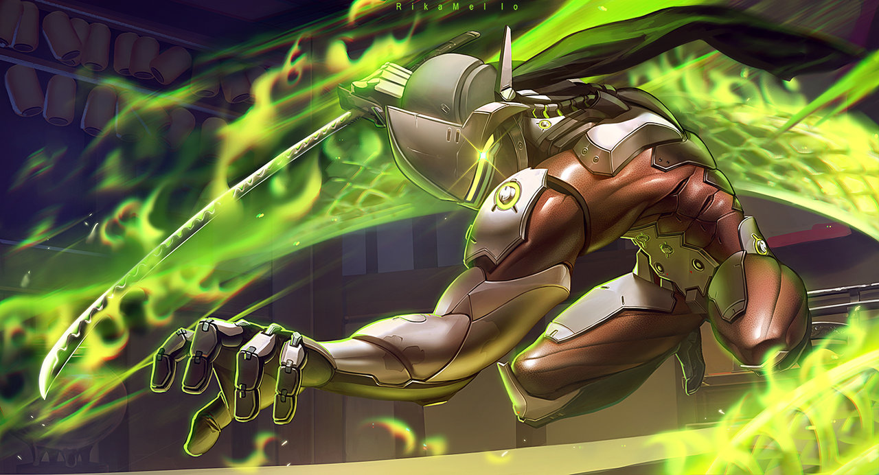 1280x692 Genji By Rikamello - Genji Painting