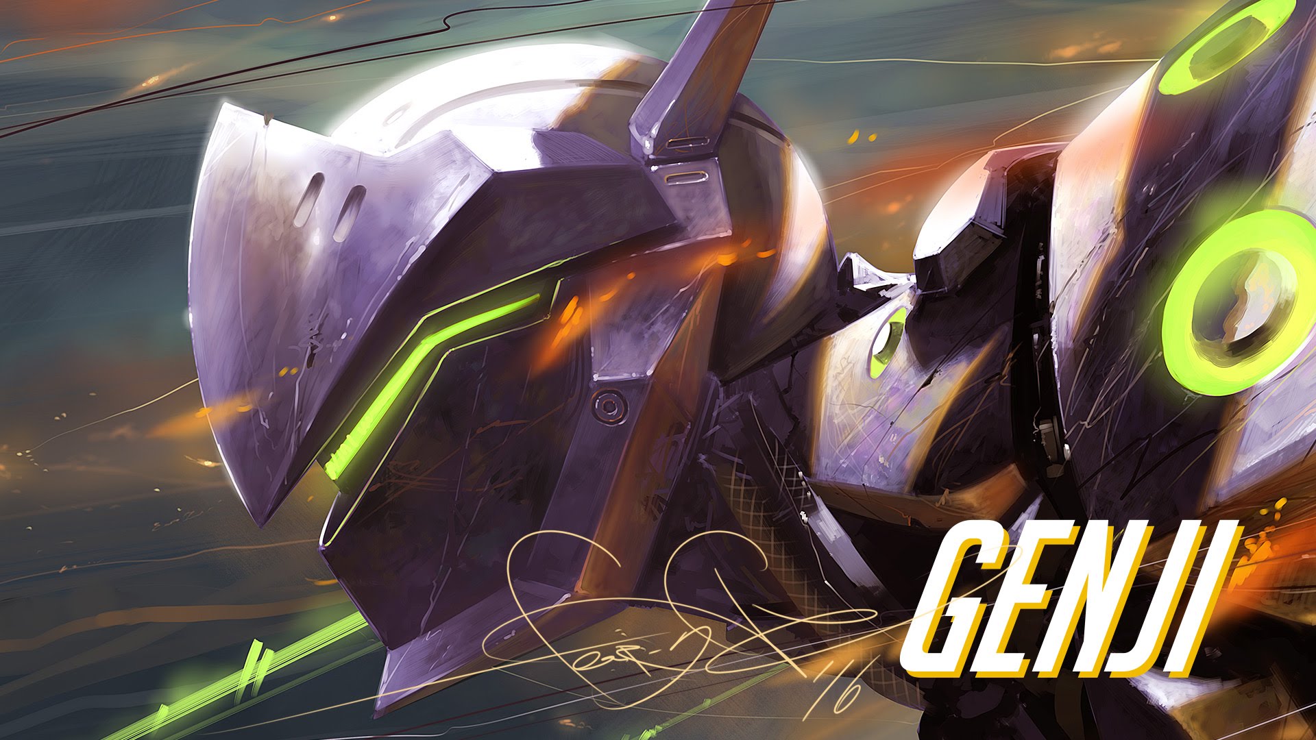 1920x1080 Overwatch Genji Speed Paint By Fear Sas - Genji Painting