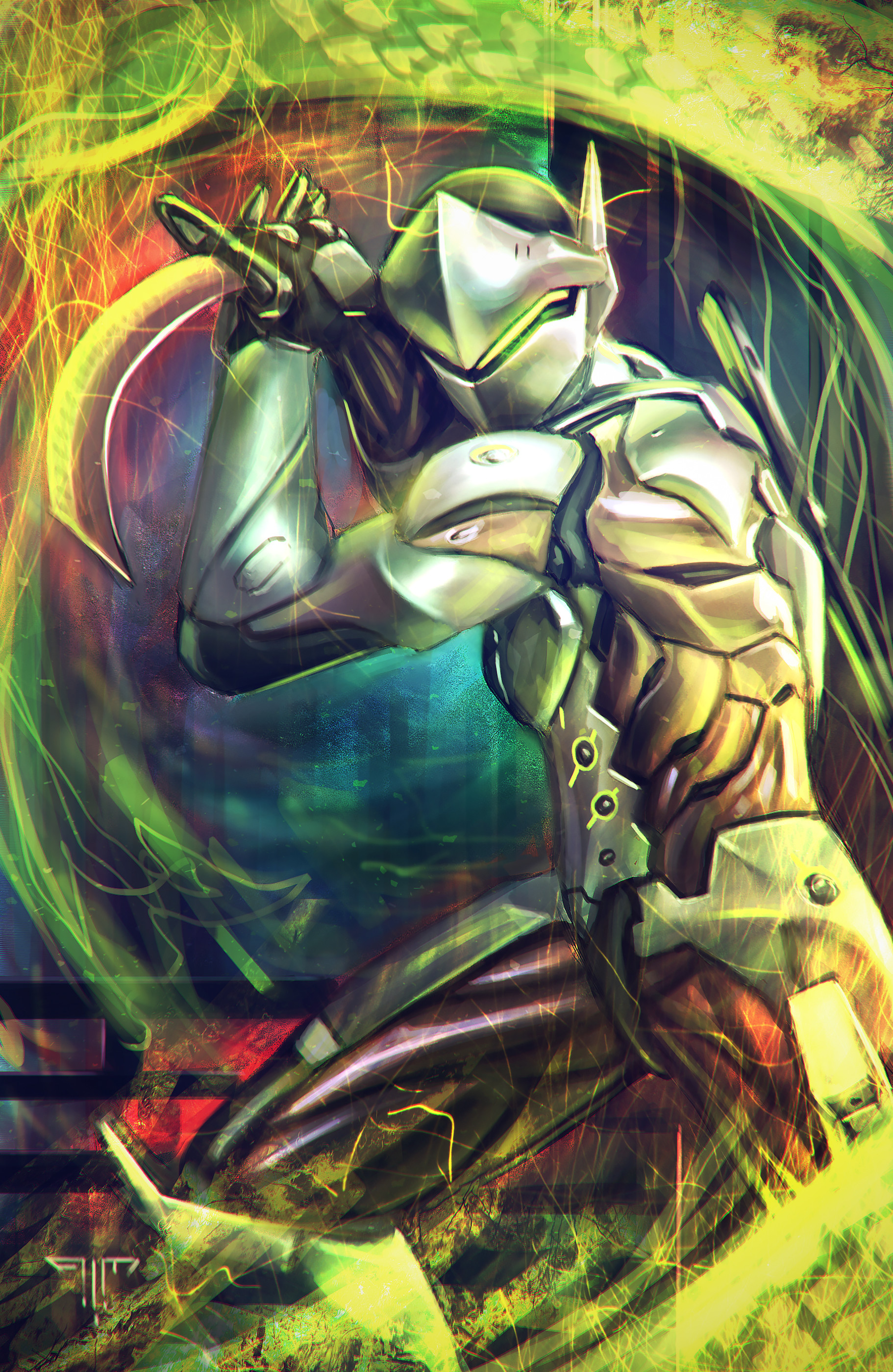 1822x2800 Artstation - Genji Painting