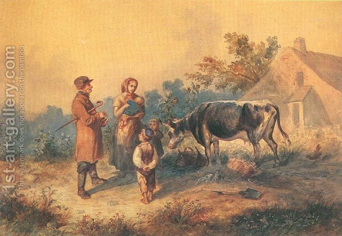700x484 Rural Genre Scene Franciszek Kostrzewski Reproduction 1st Art - Genre Scene Painting