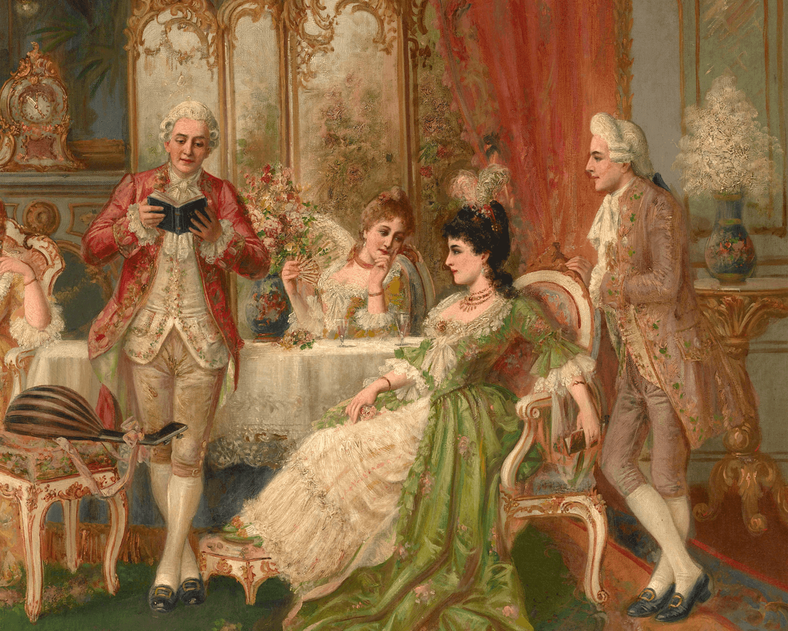 1575x1260 Fine Art, Genre Painting, Society Scene M.s. Rau Antiques - Genre Scene Painting