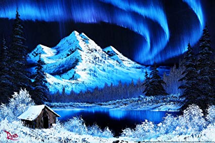 425x283 Bob Ross Northern Lights Canvas Art Print Painting - Genuine Bob Ross Painting