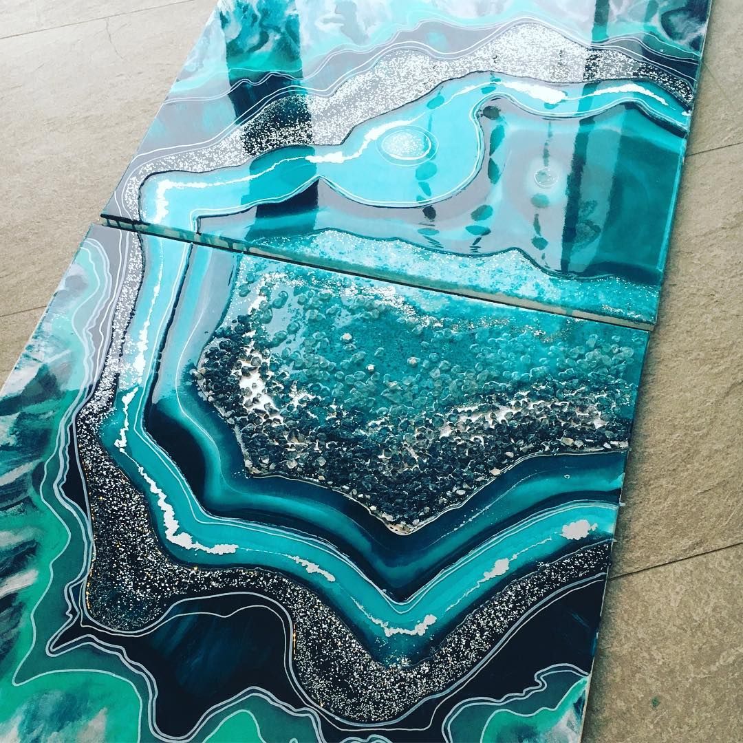 1080x1080 Monochromatic Geode Diptych (80x160cm) Here Is The Answer To My - Geode Painting