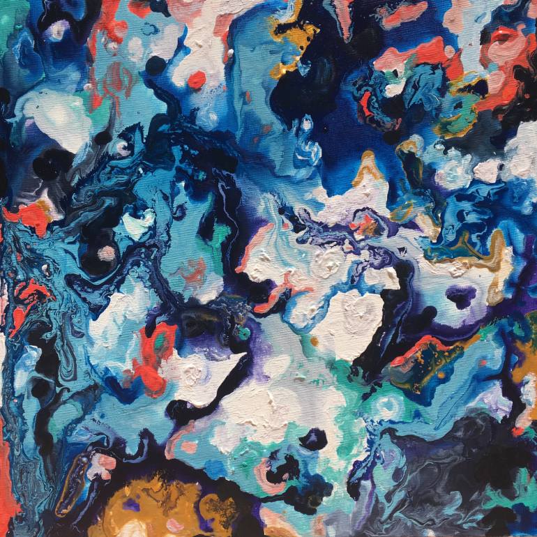 770x770 Saatchi Art Hint Of Gold Geode Painting By Nava Lundy - Geode Painting